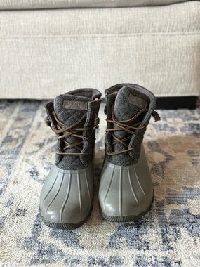 Sperry Gray Quilted Duck Boots